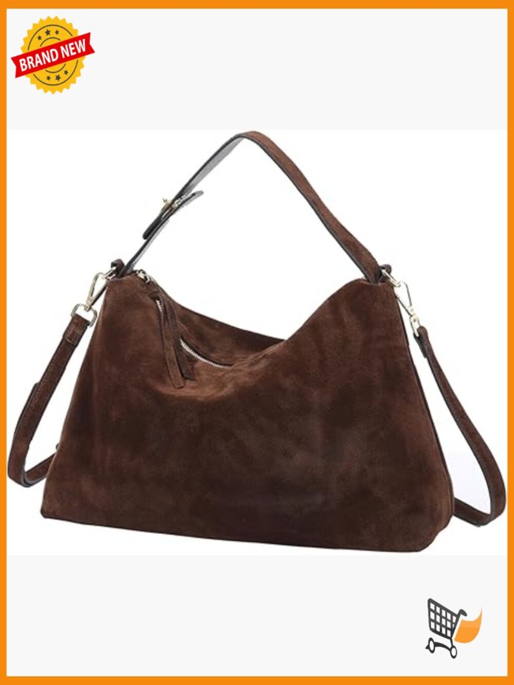 Genuine Suede Leather Hobo Bag Tote Crossbody Shoulder Purse